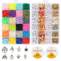 48 Grids 6mm Polymer Clay Bead Bohemian Beaded Bracelets Alphabet Bead for Jewelry Making