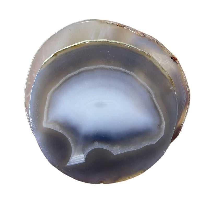 Natural Polished Agate Crystal Slice Agate Coaster
