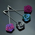 Tie Suits Lapel Pin Shirt Collar Rose Gold Red Pink Pins for Men Metal Flower Brooch