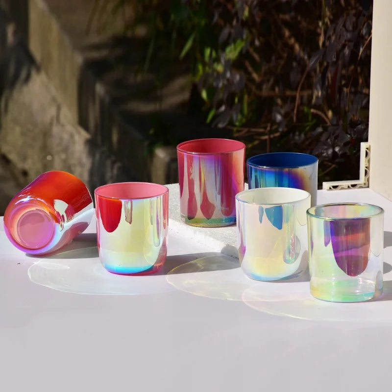 Hot Sale Custom 15 oz Heat Resistant Eco-Friendly Aromatherapy Glass Candle Holders Plated Lanterns Jars for Home Decoration