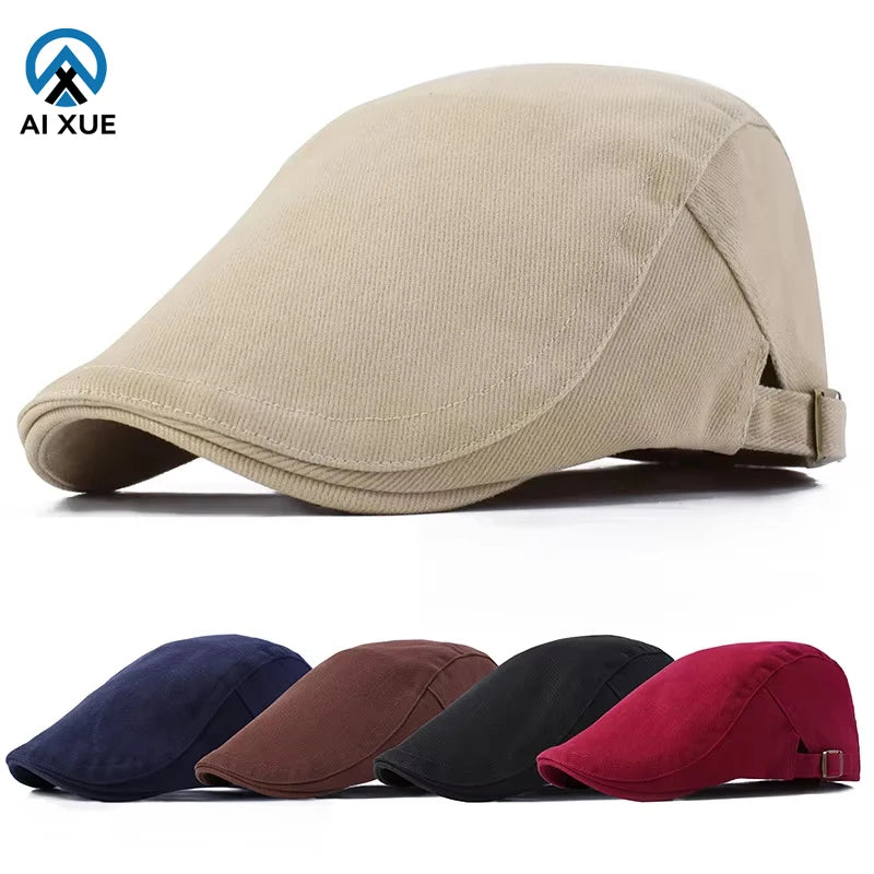 Vintage Adjustable Flat Cap Coppola Casquette Mens Summer Gatsby Ivy Beret Newsboy Hat for Casual Sports Beach Golf Driving
