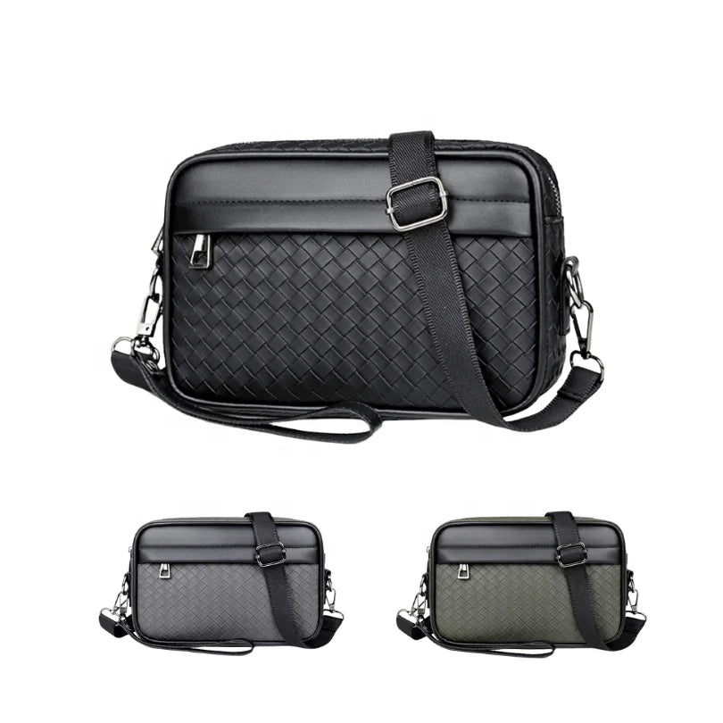 New Trend PU Leather Anti Theft Waterproof Shoulder Bag Men's Business Messenger Crossbody Bag with Custom Logo