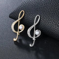 Wholesale Trendy Rhinestone Happy Musical Note Brooches for Women Music Note Pearl Brooch Collar Pins
