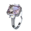 Delicate Rhodium Plated 925 Silver Jewelry Natural Ametrine Ring for Women Birthday Gift