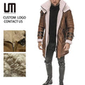 OEM ODM Service Wholesale Winter Men Clothes Fashion Thick Warm Fur Fleece Overcoat Trench Coat Casual Plus Size Jacket