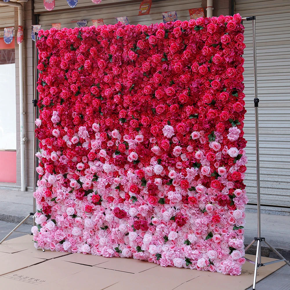 Flowers Wedding Decor Flower Wall Artificial Panel Decoration Custom Floral Rose Backdrops Events Flower Wall Backdrop