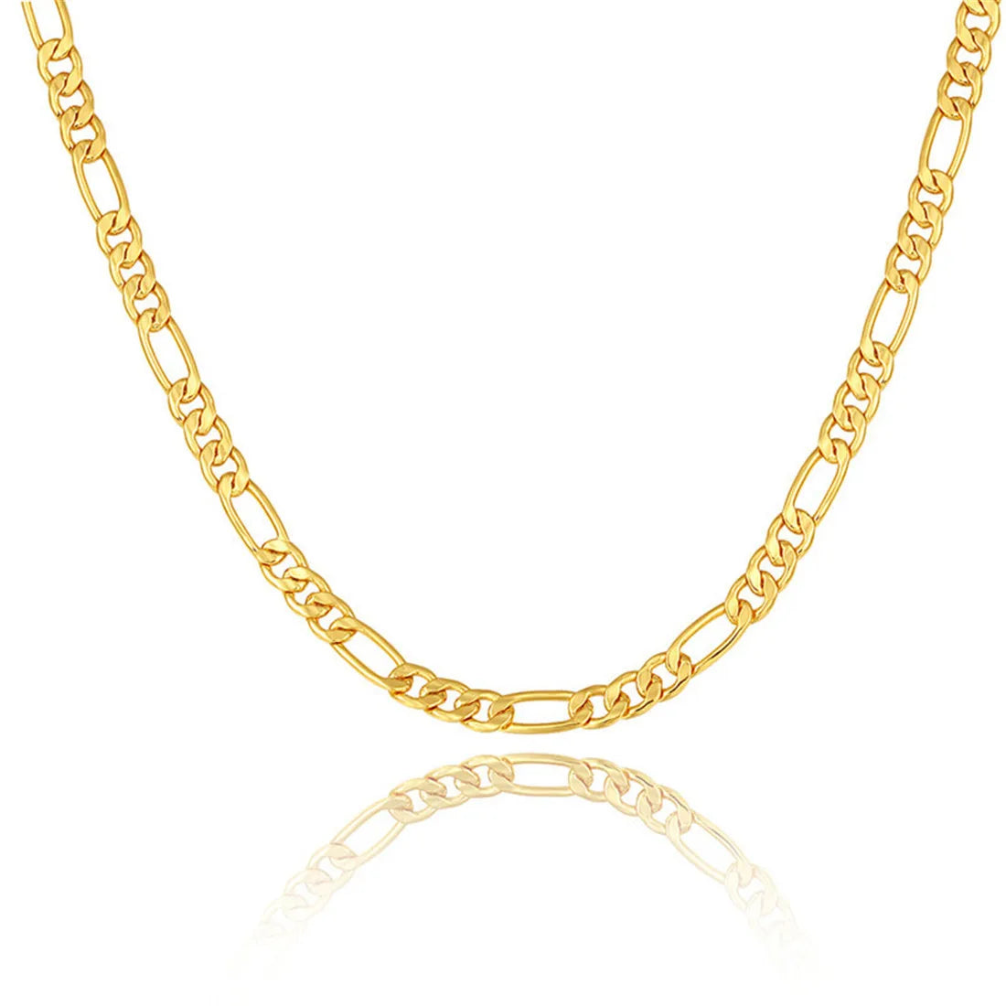 Wholesale 3mm Stainless Steel Necklace Mens Women 14k 18K Gold Plated Filled Franco Chain Figaro Chain