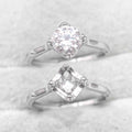 Sterling Silver 6.5mm/1 Carat Semi Mount Ring Frame Blank Moissanite Diamond Setting Base Without Center Stone Inlay for DIY