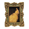 Vintage Wallet Size Picture Frame Small 2.5x3.5  Antique Photo Frame Resin Mini Frame with Glass Home Wall Display Retro Decor