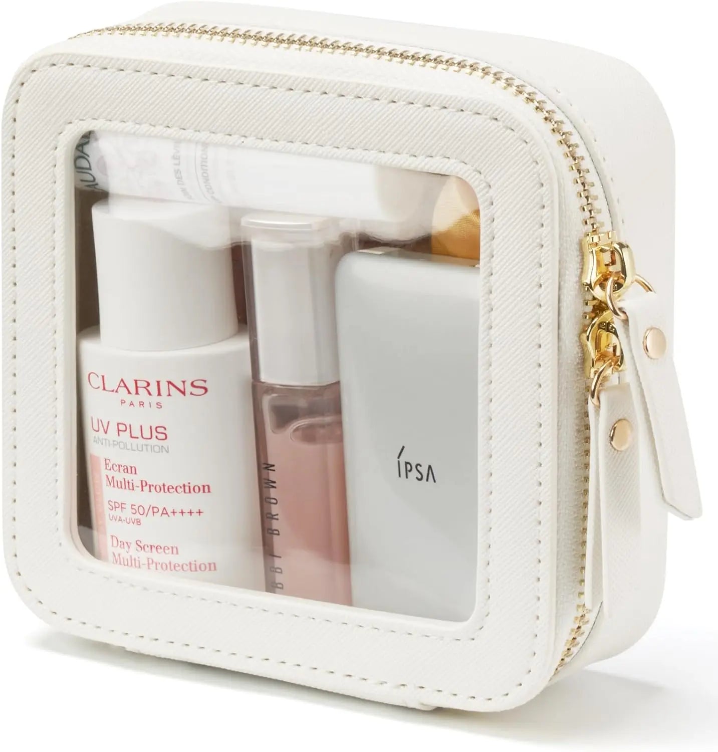 Travel Tiny Leather Cute Clear Make up Pouch Toiletry Organizer Case Mini Makeup Bag Small Cosmetic Bag for Purse