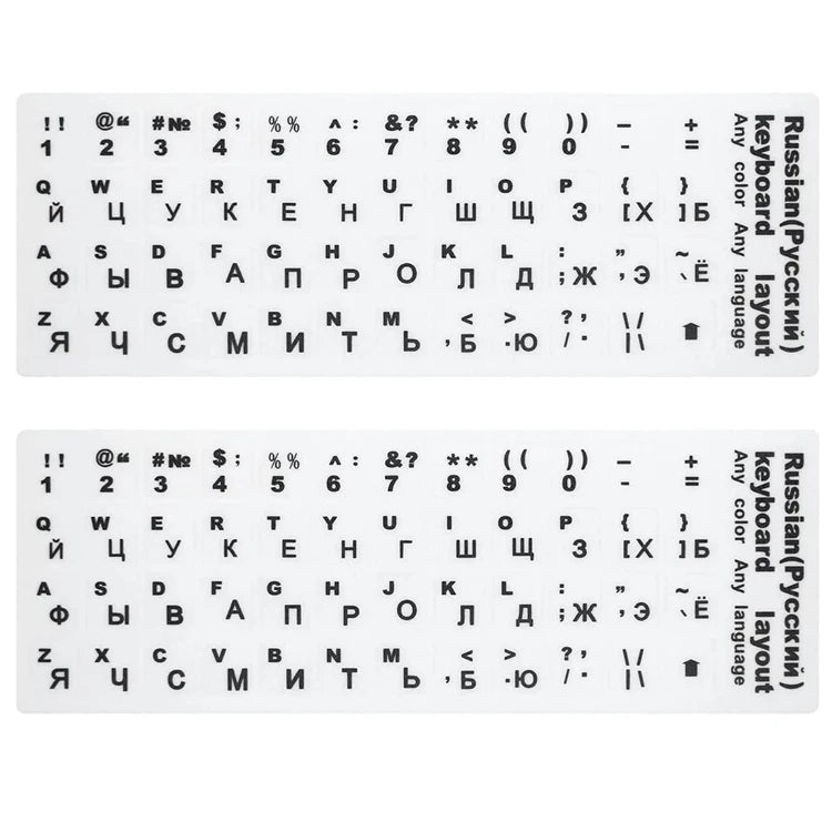 Custom Laptop Notebook Decorative Color Blank Pvc Printing Arabic English Korean Russian Keyboard Stickers