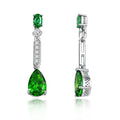 New Green Emerald Dangle Drop Earrings Top Quality Zirconia Green Emerald Earrings
