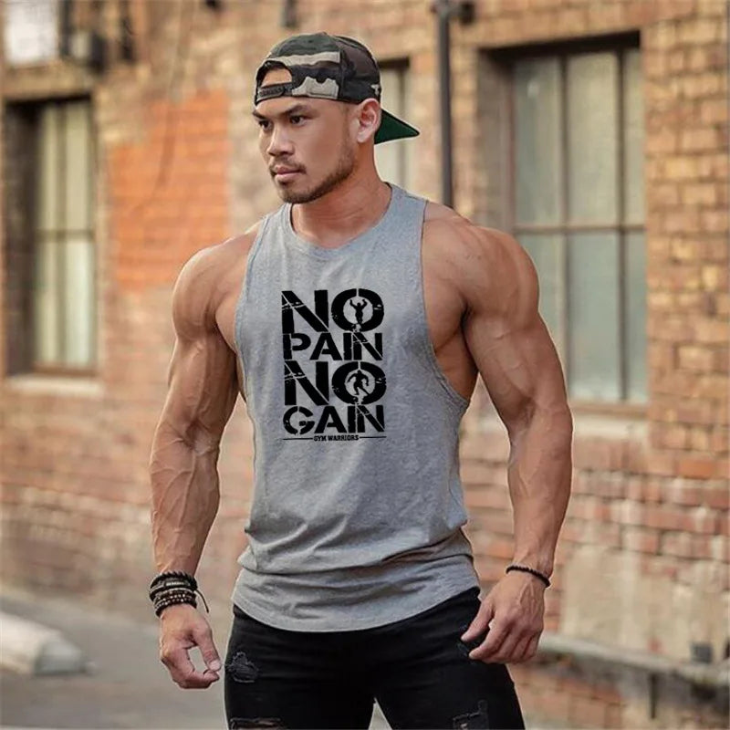 Custom Logo Cotton Men'S Stringer Vest Hooded Gym Sports Tank Tops Workout Sleeveless Muscle Shirt
