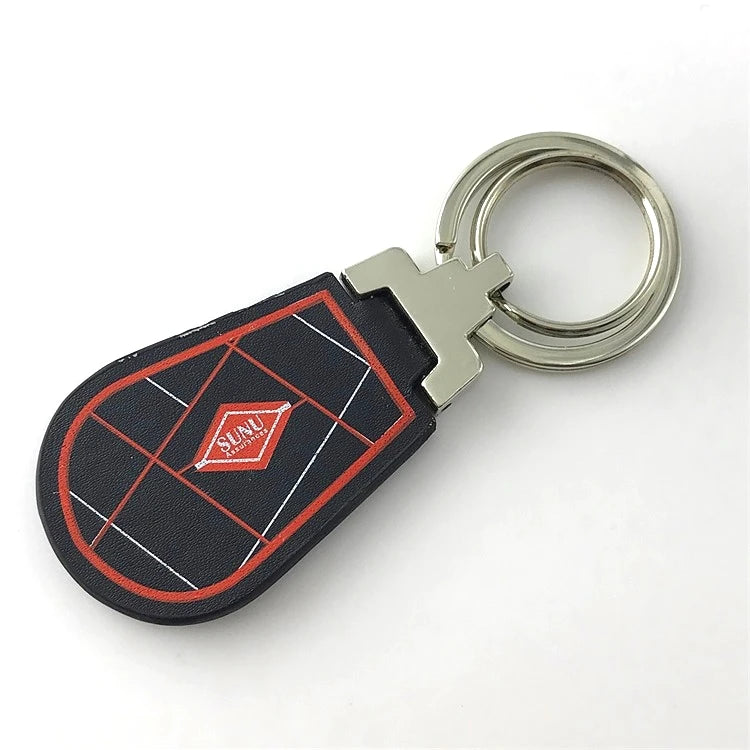 Zhongshan Metal Keychain Keyring Factory Custom Blank Metal Branded Leather Key Chain Luxury Genuine Leather Keychain
