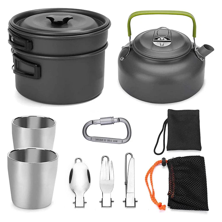Hot Sale Outdoor Camping Outdoor Products Online Kettle Folding Pot Teapot Set Cookware Set