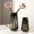 Light Luxury Coastal Design Glass Vase Creative Folds Convex Craftsmanship Dining Table Flower Arranger Decorative Home