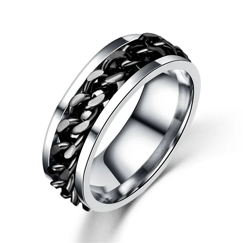 2023 Fashion Stainless Steel Ring Hot Sale Couple Ring European Style Rotating Ring for Women and Men