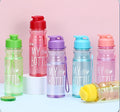 500ml Colored Water Bottle Plastic Tumbler Reusable Plastic Unbreakable Cold Drinking Cups with Strap and Dual Drink Lid