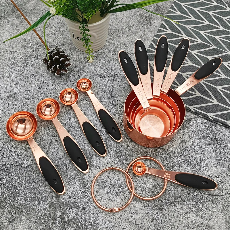 10 PCS Metal Measuring Cups and Spoons Set Stainless Steel Eco-Friendly Kitchen Baking Tools