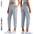 Women's Fitness Joggers Sports Wear Casual Leggings with Drawstring Closure Adjustable Rope Pockets for Yoga Practice