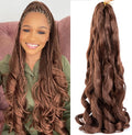 Wholesale High Temperature 150g French Curly Dyed Synthetic Single Weft 24 Inch Braiding Hair