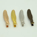 1.2cm*5.4cm Embossed Metallic Feather Hairpins  Metal Plume Hair Clips Hair Barrettes for Women Girls Headwear Accessories