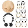 Surgical Steel Micro Zircon Horseshoe Ring Daith Tragus Helix Earring Nose Septum Ear Piercing Engagement Stainless Steel