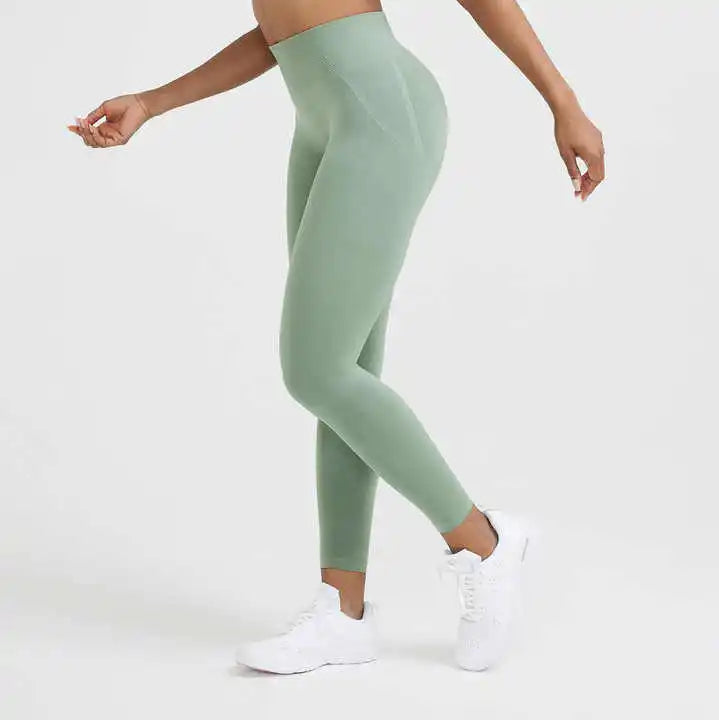 Hot High Waisted Fitness Effortless Seamless Fitness Leggings Yoga Suit Exercise Pants Para Mujer