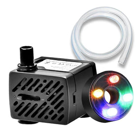 3W 4 LED Lights Mini Submersible Aquarium Pump Fish Tank Plastic 300L/H 0.5m Water Tubing 110~240V 50/60HZ CN/EU/US/AU Stock