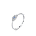 Fine Jewelry Factory Price 925 Sterling Silver Stackable Thin Rings Cubic Zirconia CZ Hollow Devil's Eye Ring