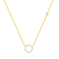 Fashion Jewelry 925 Sterling Silver Zircon Pendant Necklaces Hollow Round Circle Gold Plated Necklaces for Women