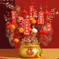 New Year Feng Shui Modern Home Decoration Custom Crafts Gold Shape Iron Pvc FLower Vase