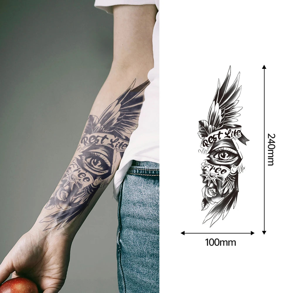 52 Types of Best Half Arm Tattoo Sticker for Men in Stock Long Lasting Non-toxic Safe Realistic Semi Permanent Tattoo