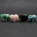 DIY 2 inch Hot sale hand-carved natural healing crystals stones animal statue small elephant stone crafts set for decoration