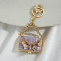 Korean Crystal Rhinestone Handbag Shape Keychain Keyring Lanyard Llavero Sparkling Purse Bag Charm Crystal Rhinestone Keychain