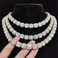 Men Women Hip Hop Chain Necklace 12.5mm Width Square Chain Iced Out Bling Bling HipHop Necklaces Fashion Charm Jewelry