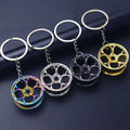 Creative Rainbow Wheel Rim Car Keychain Auto Durable Metal Construction Car Tire Wheel Keychain for 4S Store Gifts