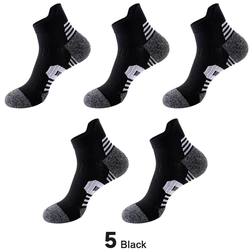 Custom Logo Men's Thick Towel Bottom Breathable Sports Socks Outdoor Running Basketball Hiking Badminton Men Socks Sports