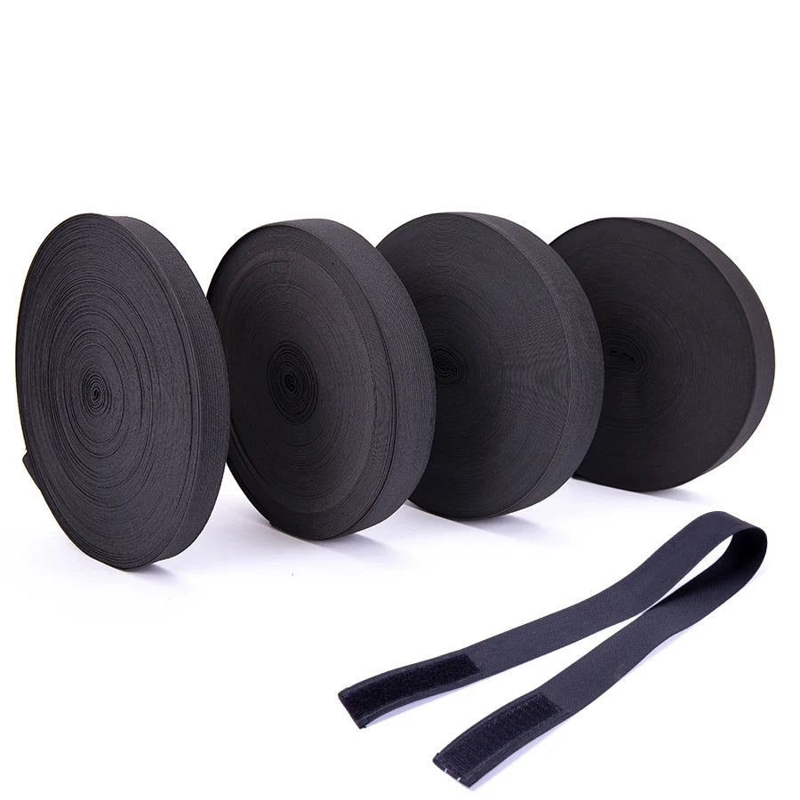 Wholesale 40m/Roll Knitted Webbing Flat Woven Belt Band Nylon Printed Logo Frontal Lace Wig Slayer Custom Elastic Band for Wigs
