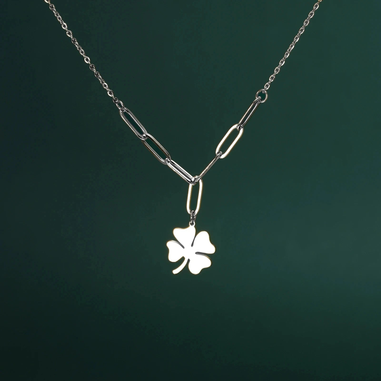 4 Leaf Clover Pendant Stainless Steel Necklace Fashion Jewelry Necklaces for Man Woman