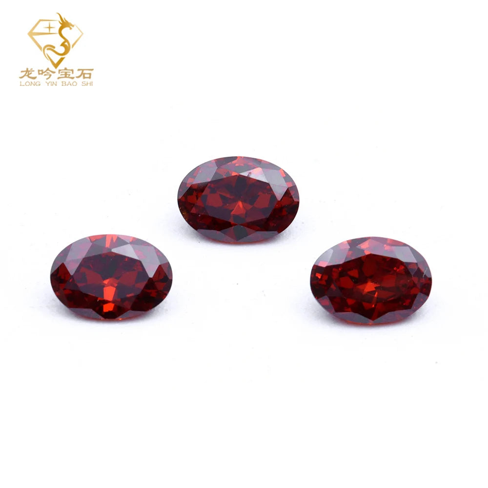 Junyuan Jewelry Hot Selling Cubic Zirconia Garnet Oval Loose Stone Gemstone