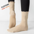 Custom Design Anti Slip Women Ruffle Pilates Socks Custom Logo Embroidery Gym Yoga Grip Socks