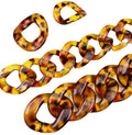 Xuanseymeng Bwlk 33*40mm Acrylic Plastic Transparent Leopard Print Chain Insert Buckle Open Loop Jewelry Bags DIY Accessories