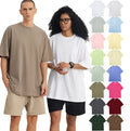 Custom Oversized Boxy Drop Shoulder 100% Cotton Knit T-Shirt for Men Plus Size 300gsm Heavyweight Printed Design