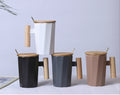 Nordic Style Custom Mug Printing Logo Porcelain Mug Ceramic Coffee Mug Set With Wooden Handle Lid