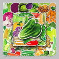 50PCS Realistic green food aesthetic label cute cartoon mixed vegetable sticker