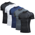 Men's Reflective Short Sleeve Compression Shirt Quick-Drying Body Tight Underwear for Running Fitness Training Yoga