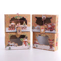 Kraft Packing Christmas Cake Cookie Candy Box With Window Christmas Boxes Food Packaging Christmas Gift Paper Box