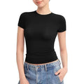 Hot Selling Heavy Cotton Spandex Short Sleeve Blank Gym Tshirts Women's Oversized Slim Fitted Cropped Custom Ladies Yoga T-shirt
