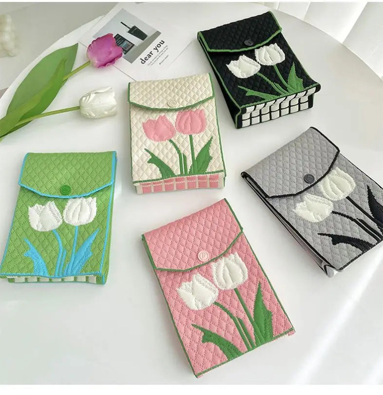Korean Style Tulip Knit Mini Causal Mini Cell Phone Single Strap Portable Women's Messenger Bag